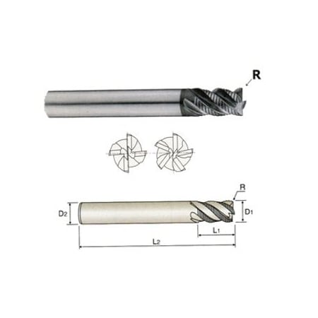 4 Flute Regular Length Corner Radius Roughing X-Speed Carbide End Mill